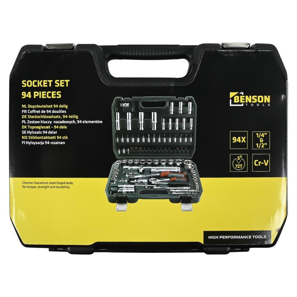 Mala de Ferramentas Benson Tools — 94 Peças em Aço Cromo-Vanádio