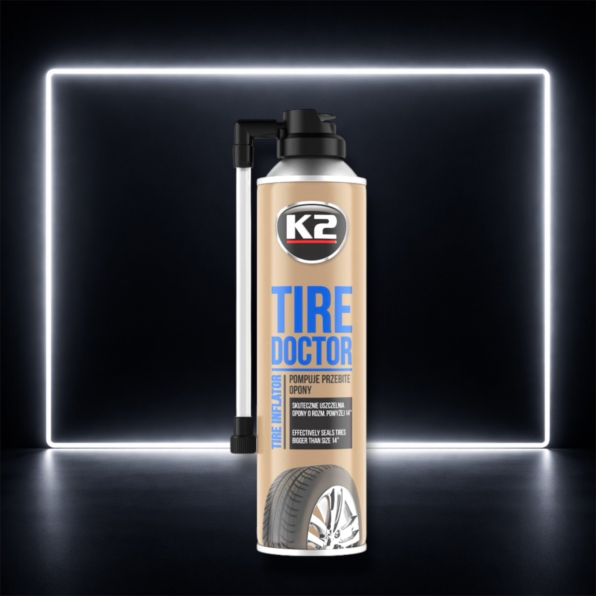 K2 Tire Doctor 535ml – Repara Furos e Enche Pneus em Emergência