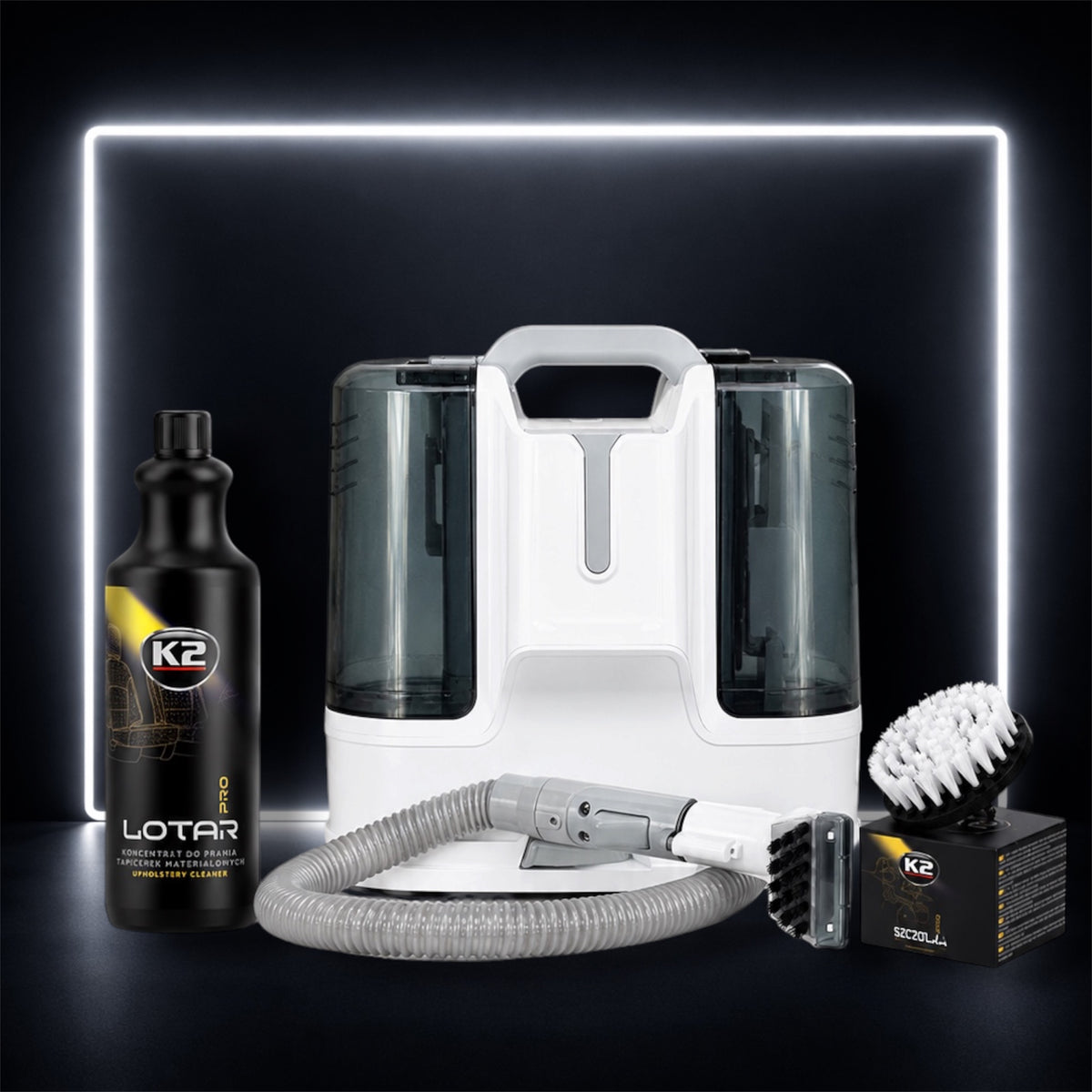 Kit Profissional de Limpeza Profunda de Estofos – Máquina + K2 Lotar Pro + Escova