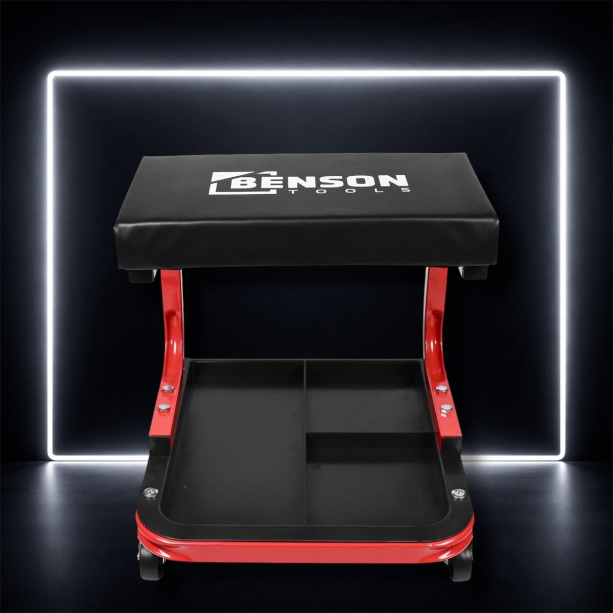Banco de Trabalho Benson Tools — Conforto e Organização para Detalhe Automóvel.