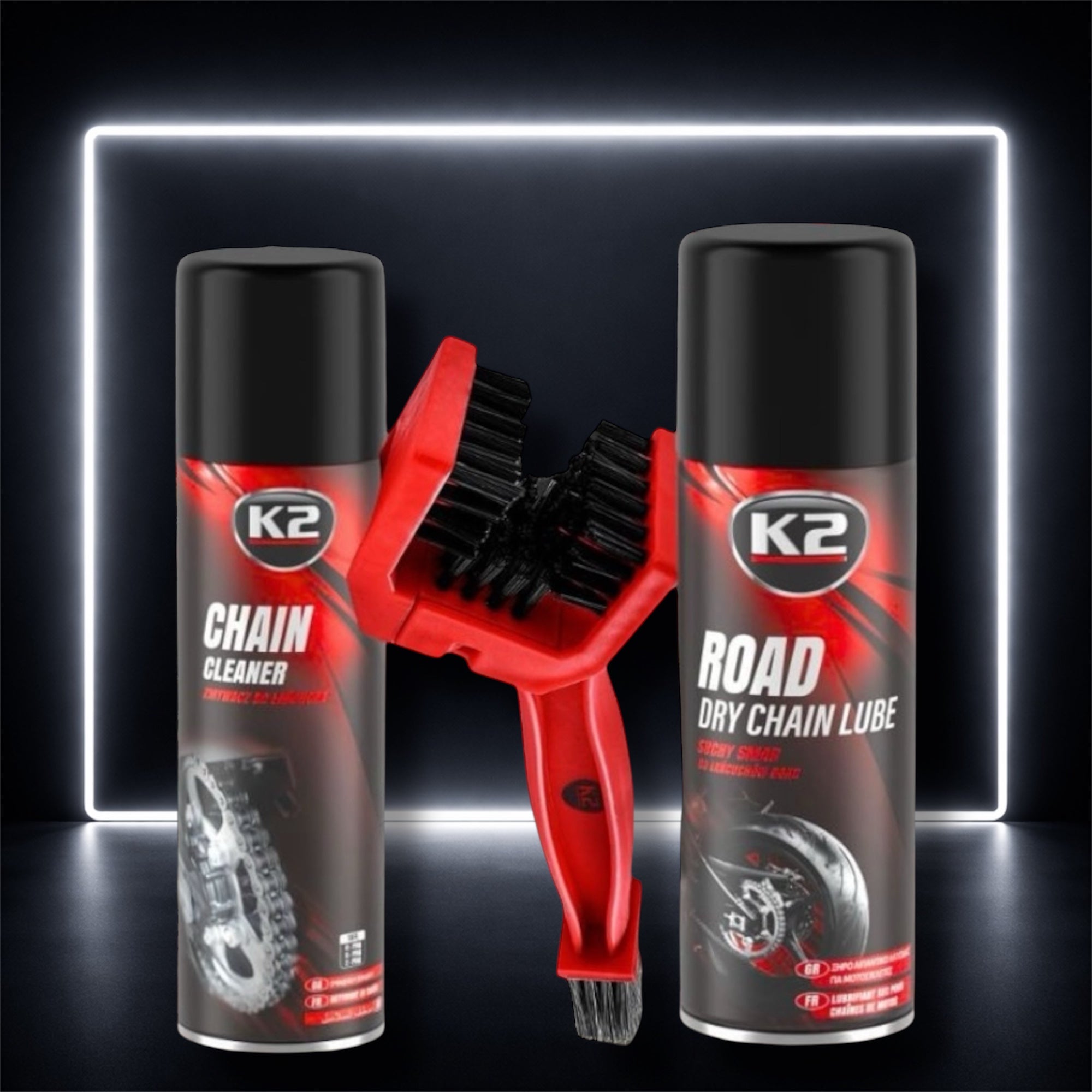 Kit de Limpeza e Lubrificação de Corrente para Mota – k2