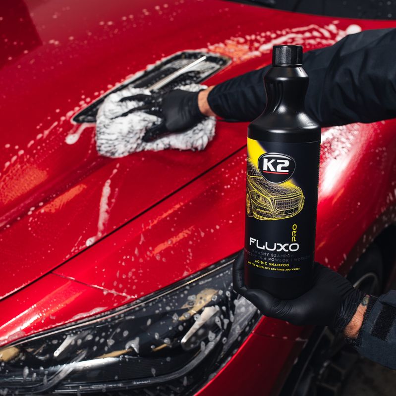 K2 Fluxo Pro 1L – Champô Ácido Profissional para Automóveis
