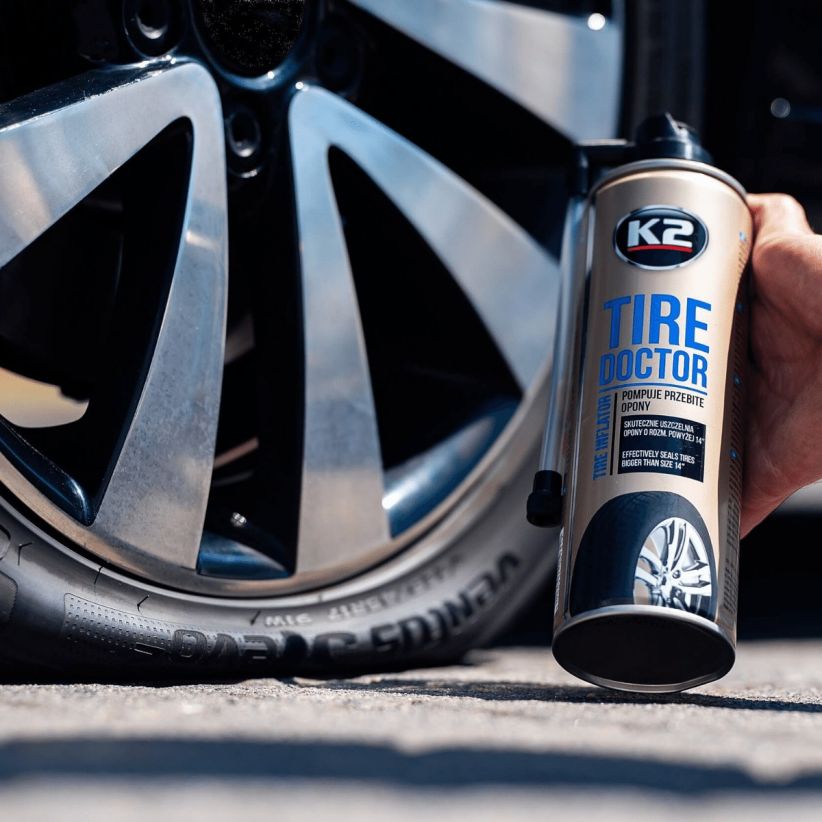 K2 Tire Doctor 535ml – Repara Furos e Enche Pneus em Emergência
