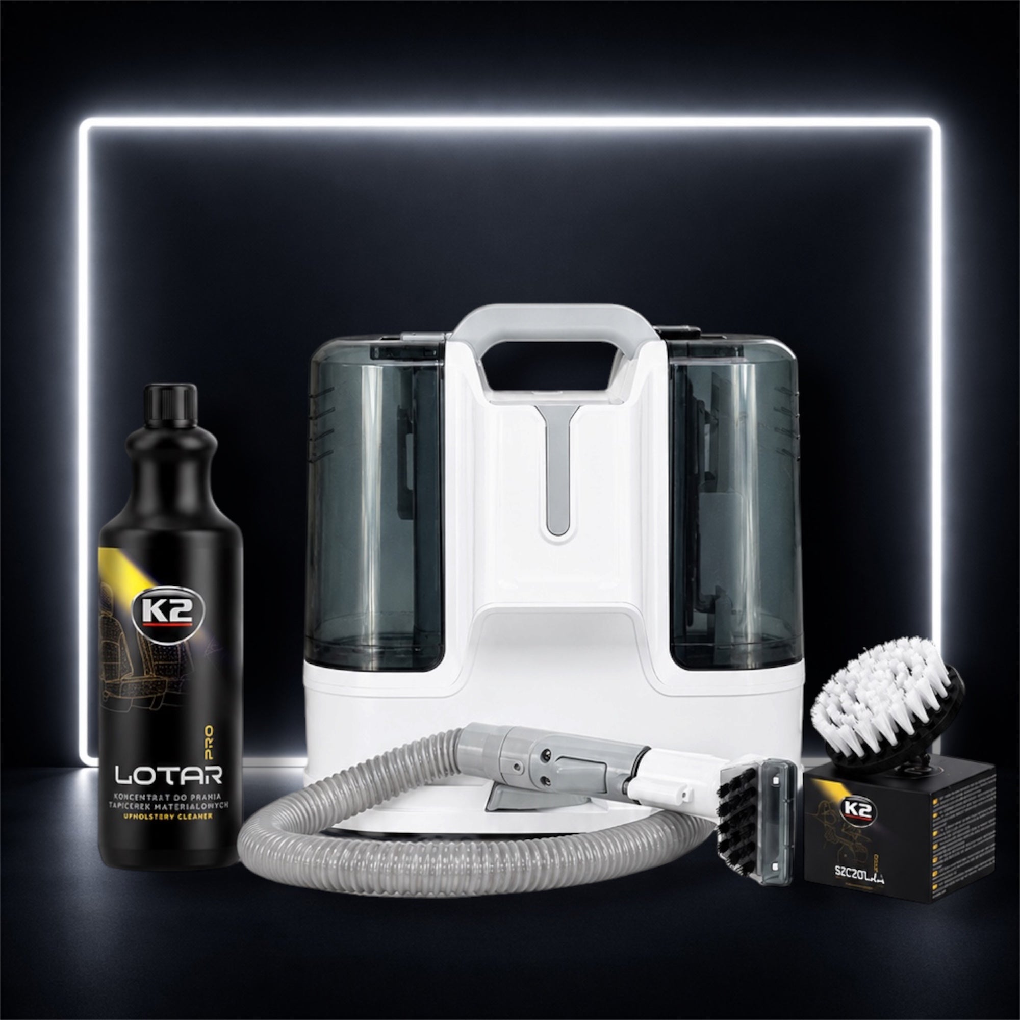 Kit Profissional de Limpeza Profunda de Estofos – Máquina + K2 Lotar Pro + Escova