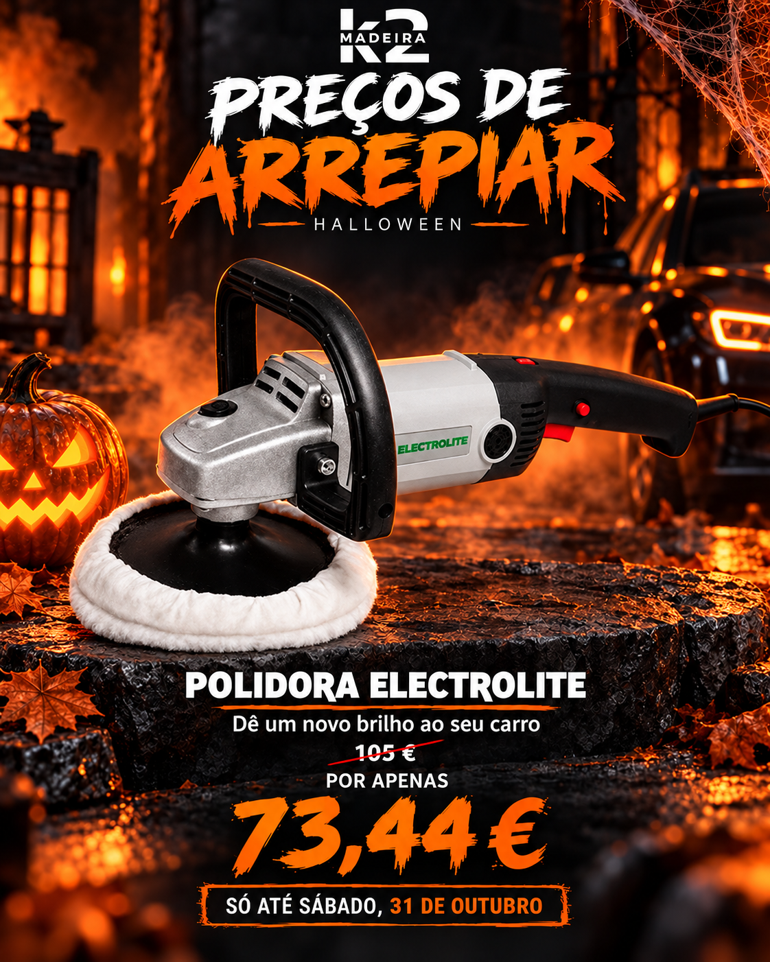 Halloween – Polidora Elétrica Electrolite com Boina de Lã